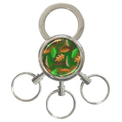 Leaves Foliage Pattern Oak Autumn 3-ring Key Chain