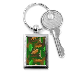 Leaves Foliage Pattern Oak Autumn Key Chain (rectangle)