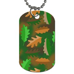 Leaves Foliage Pattern Oak Autumn Dog Tag (one Side)