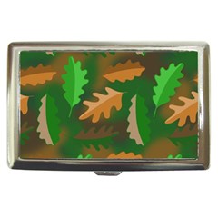 Leaves Foliage Pattern Oak Autumn Cigarette Money Case by Maspions