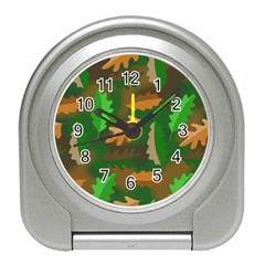 Leaves Foliage Pattern Oak Autumn Travel Alarm Clock