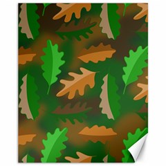 Leaves Foliage Pattern Oak Autumn Canvas 11  X 14  by Maspions