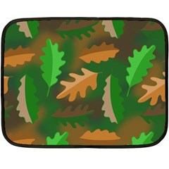 Leaves Foliage Pattern Oak Autumn Fleece Blanket (mini) by Maspions