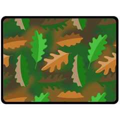 Leaves Foliage Pattern Oak Autumn Fleece Blanket (large)