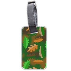 Leaves Foliage Pattern Oak Autumn Luggage Tag (two Sides)