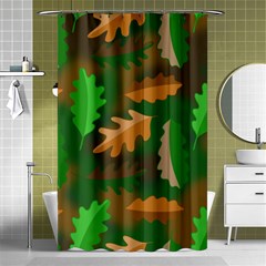 Leaves Foliage Pattern Oak Autumn Shower Curtain 48  X 72  (small)  by Maspions