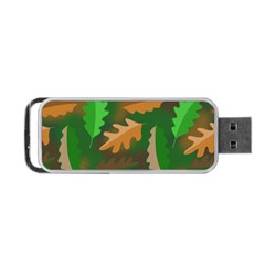 Leaves Foliage Pattern Oak Autumn Portable Usb Flash (two Sides)