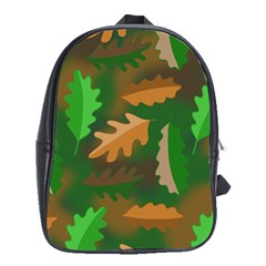 Leaves Foliage Pattern Oak Autumn School Bag (xl)