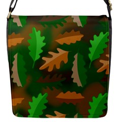 Leaves Foliage Pattern Oak Autumn Flap Closure Messenger Bag (s) by Maspions