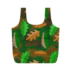 Leaves Foliage Pattern Oak Autumn Full Print Recycle Bag (m)