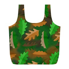 Leaves Foliage Pattern Oak Autumn Full Print Recycle Bag (l) by Maspions