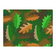 Leaves Foliage Pattern Oak Autumn Two Sides Premium Plush Fleece Blanket (mini) by Maspions