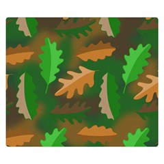 Leaves Foliage Pattern Oak Autumn Two Sides Premium Plush Fleece Blanket (kids Size) by Maspions