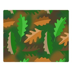 Leaves Foliage Pattern Oak Autumn Two Sides Premium Plush Fleece Blanket (large) by Maspions