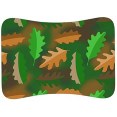 Leaves Foliage Pattern Oak Autumn Velour Seat Head Rest Cushion by Maspions