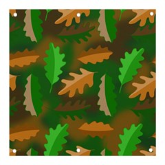 Leaves Foliage Pattern Oak Autumn Banner And Sign 3  X 3  by Maspions