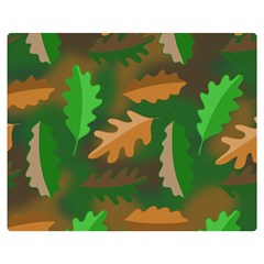 Leaves Foliage Pattern Oak Autumn Premium Plush Fleece Blanket (medium) by Maspions