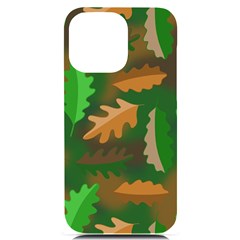 Leaves Foliage Pattern Oak Autumn Iphone 14 Pro Max Black Uv Print Case