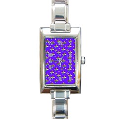 Abstract Background Cross Hashtag Rectangle Italian Charm Watch