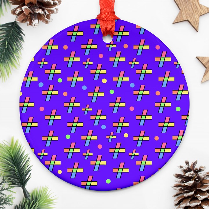 Abstract Background Cross Hashtag Ornament (Round)