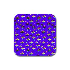 Abstract Background Cross Hashtag Rubber Square Coaster (4 Pack)