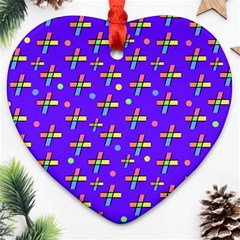 Abstract Background Cross Hashtag Heart Ornament (two Sides)