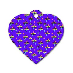 Abstract Background Cross Hashtag Dog Tag Heart (two Sides)