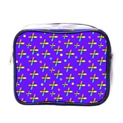 Abstract Background Cross Hashtag Mini Toiletries Bag (one Side)