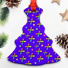 Abstract Background Cross Hashtag Christmas Tree Ornament (two Sides)