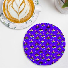 Abstract Background Cross Hashtag Uv Print Round Tile Coaster