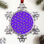 Abstract Background Cross Hashtag Metal Large Snowflake Ornament Front