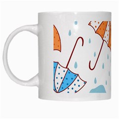 Rain Umbrella Pattern Water White Mug