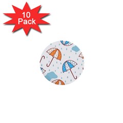 Rain Umbrella Pattern Water 1  Mini Buttons (10 Pack) 