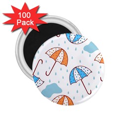 Rain Umbrella Pattern Water 2 25  Magnets (100 Pack) 