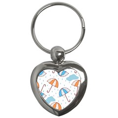 Rain Umbrella Pattern Water Key Chain (heart) by Maspions