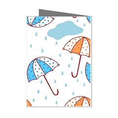 Rain Umbrella Pattern Water Mini Greeting Cards (pkg Of 8)