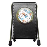 Rain Umbrella Pattern Water Pen Holder Desk Clock Front