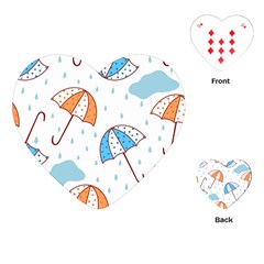 Rain Umbrella Pattern Water Playing Cards Single Design (heart)