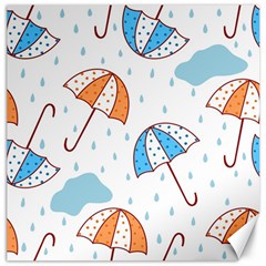 Rain Umbrella Pattern Water Canvas 16  X 16 