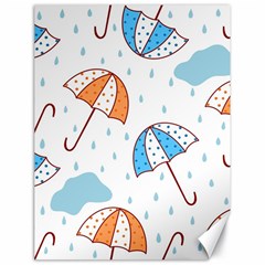 Rain Umbrella Pattern Water Canvas 18  X 24 