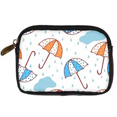 Rain Umbrella Pattern Water Digital Camera Leather Case