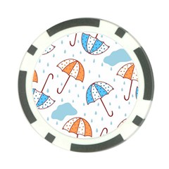 Rain Umbrella Pattern Water Poker Chip Card Guard (10 Pack)