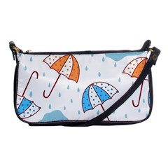 Rain Umbrella Pattern Water Shoulder Clutch Bag