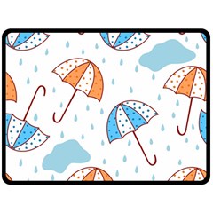 Rain Umbrella Pattern Water Fleece Blanket (large)