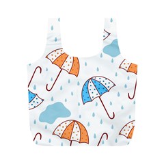 Rain Umbrella Pattern Water Full Print Recycle Bag (m)