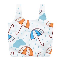 Rain Umbrella Pattern Water Full Print Recycle Bag (l) by Maspions