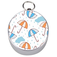 Rain Umbrella Pattern Water Silver Compasses