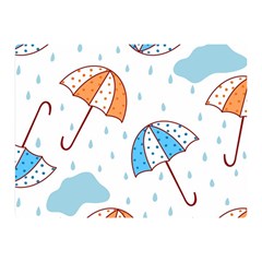 Rain Umbrella Pattern Water Two Sides Premium Plush Fleece Blanket (mini)