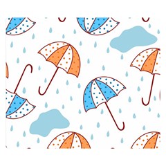 Rain Umbrella Pattern Water Two Sides Premium Plush Fleece Blanket (kids Size)