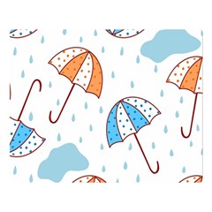 Rain Umbrella Pattern Water Two Sides Premium Plush Fleece Blanket (large)